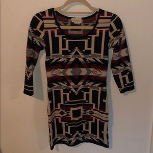 Ralph Lauren red cream and black sweater dress